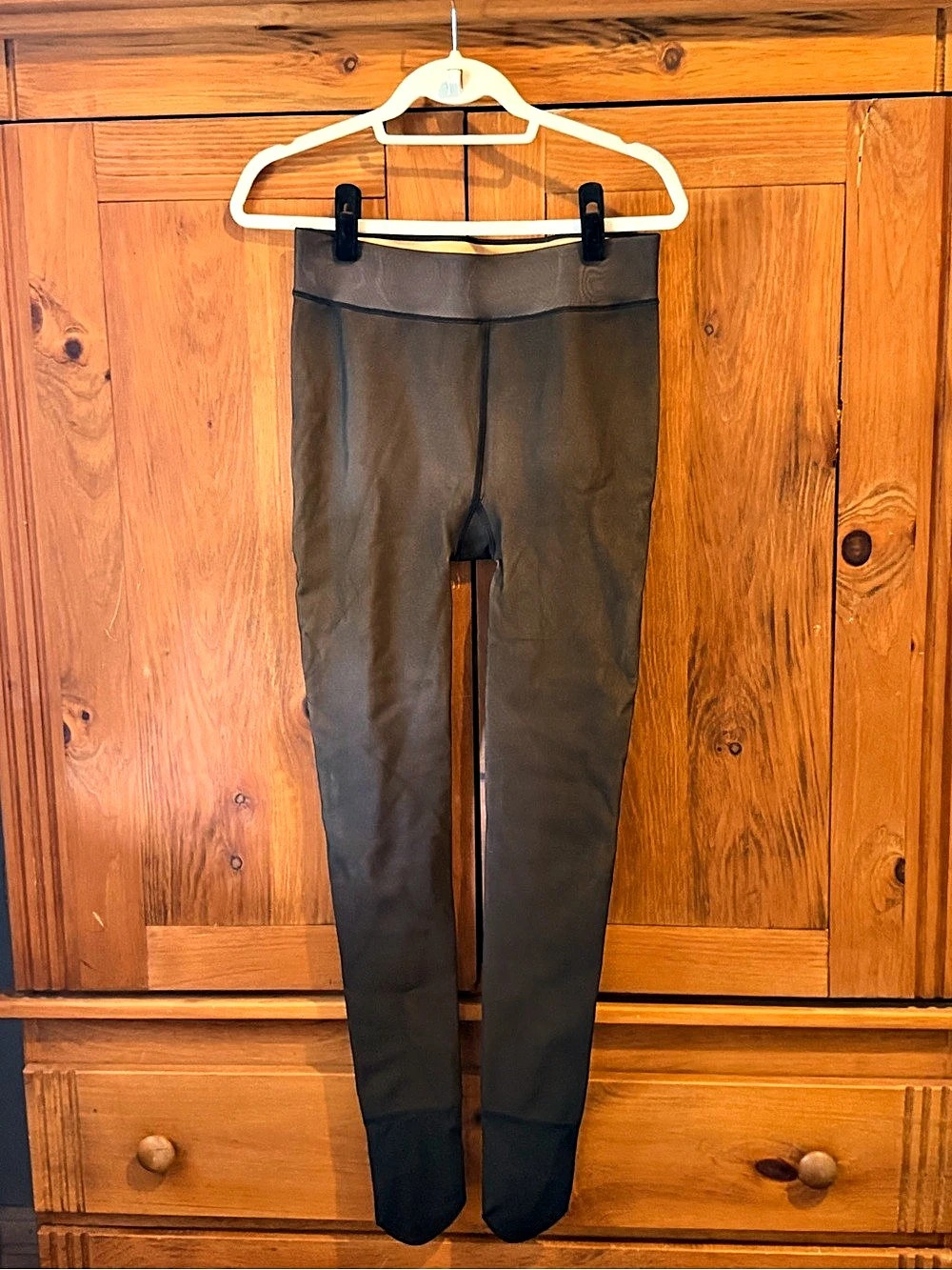 Fleece lined Thermal Leggings tights in Black 2 pairs